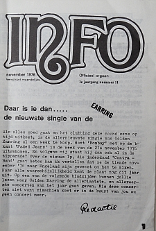 Golden Earring fanclub magazine 1976#11
